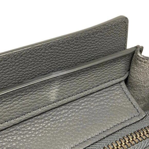 Auth CELINE Luggage Micro Shopper - Gray Leather Handbag - Picture 15 of 15